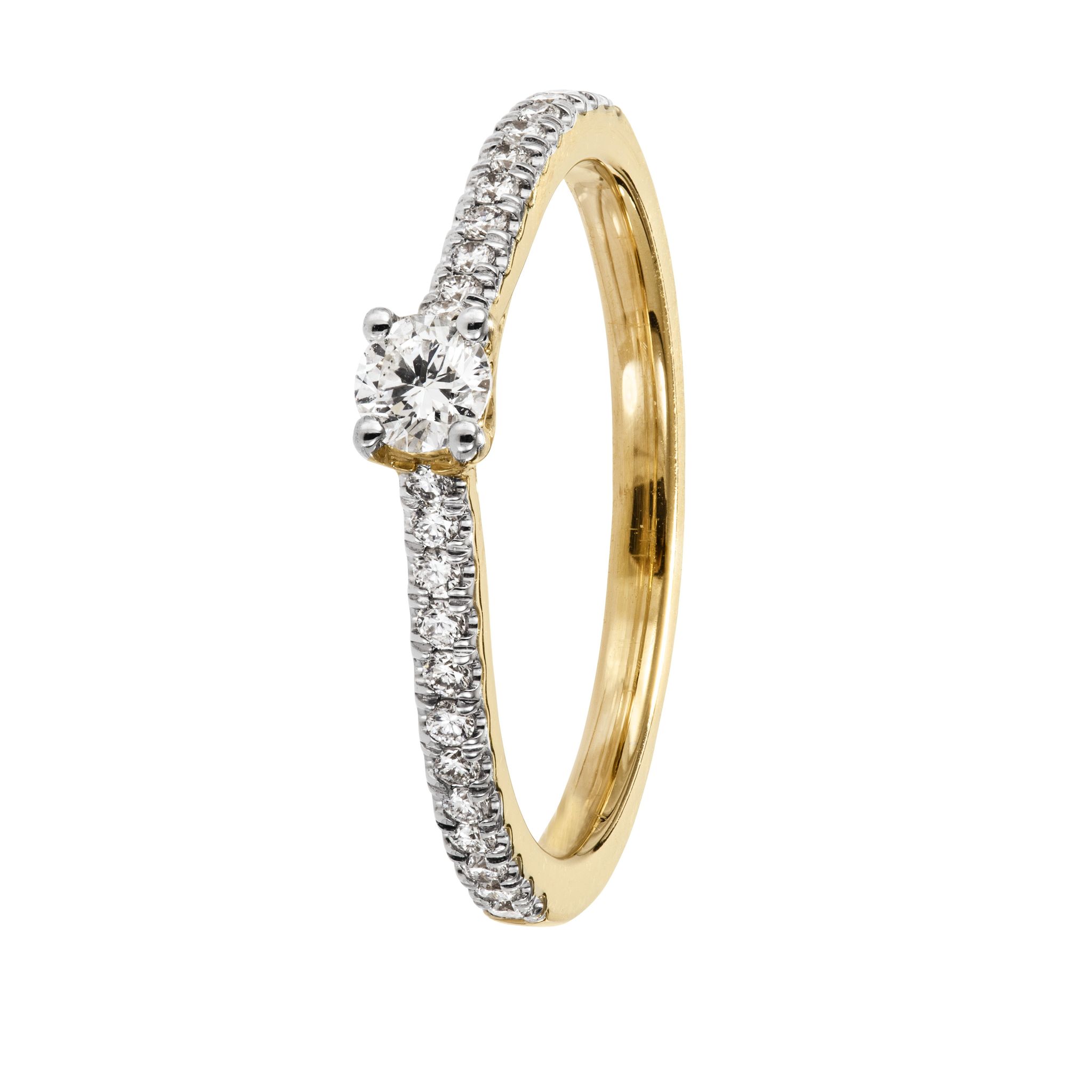 Diamantring i 18K guld, 15.0