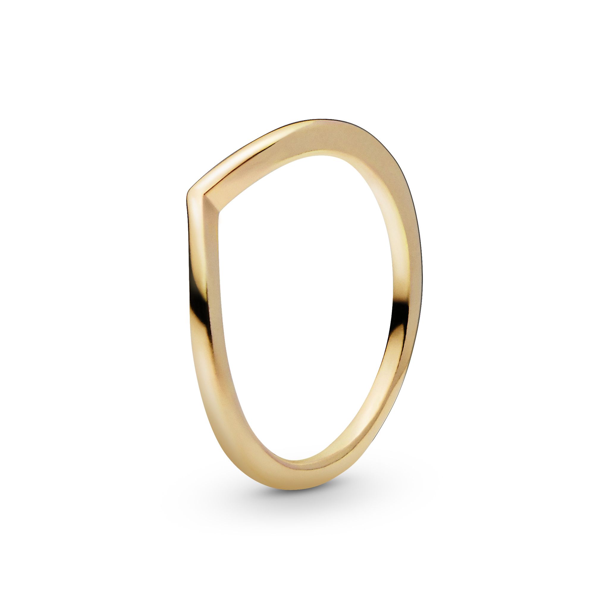 Förgylld slät wishbone-ring 17.0