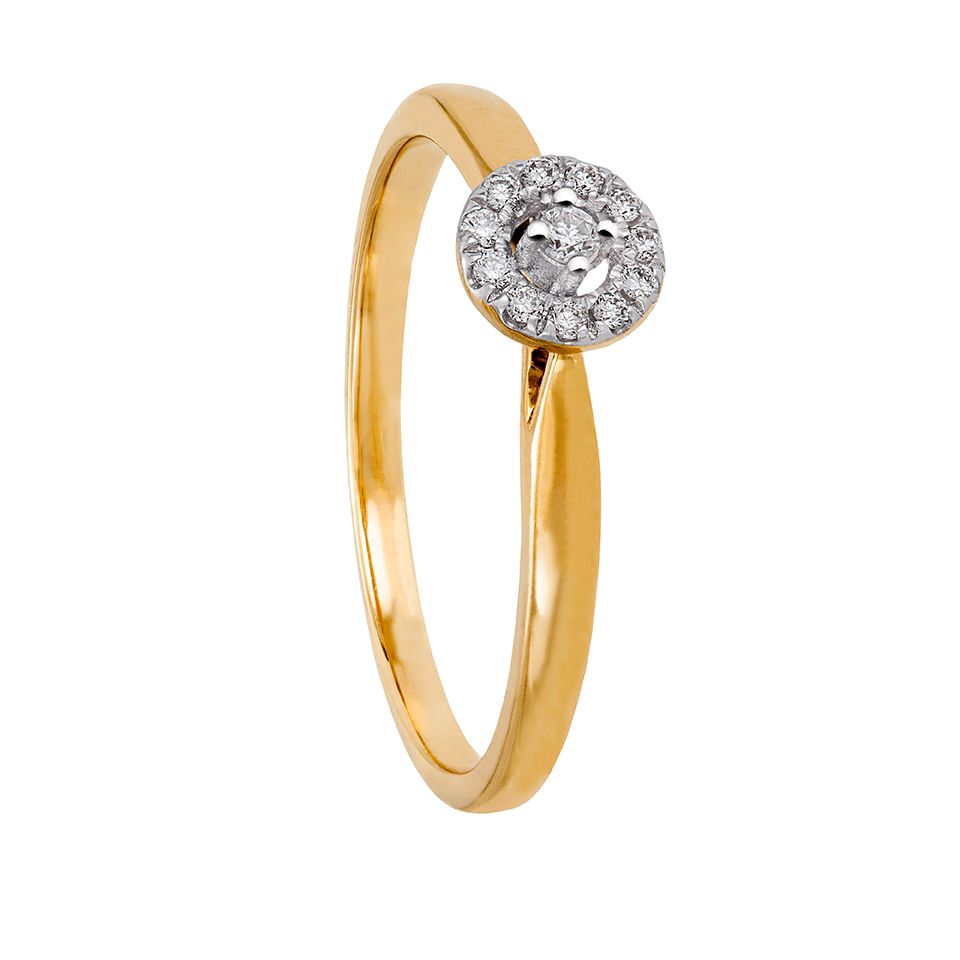 Diamantring i 18K guld, 15.0