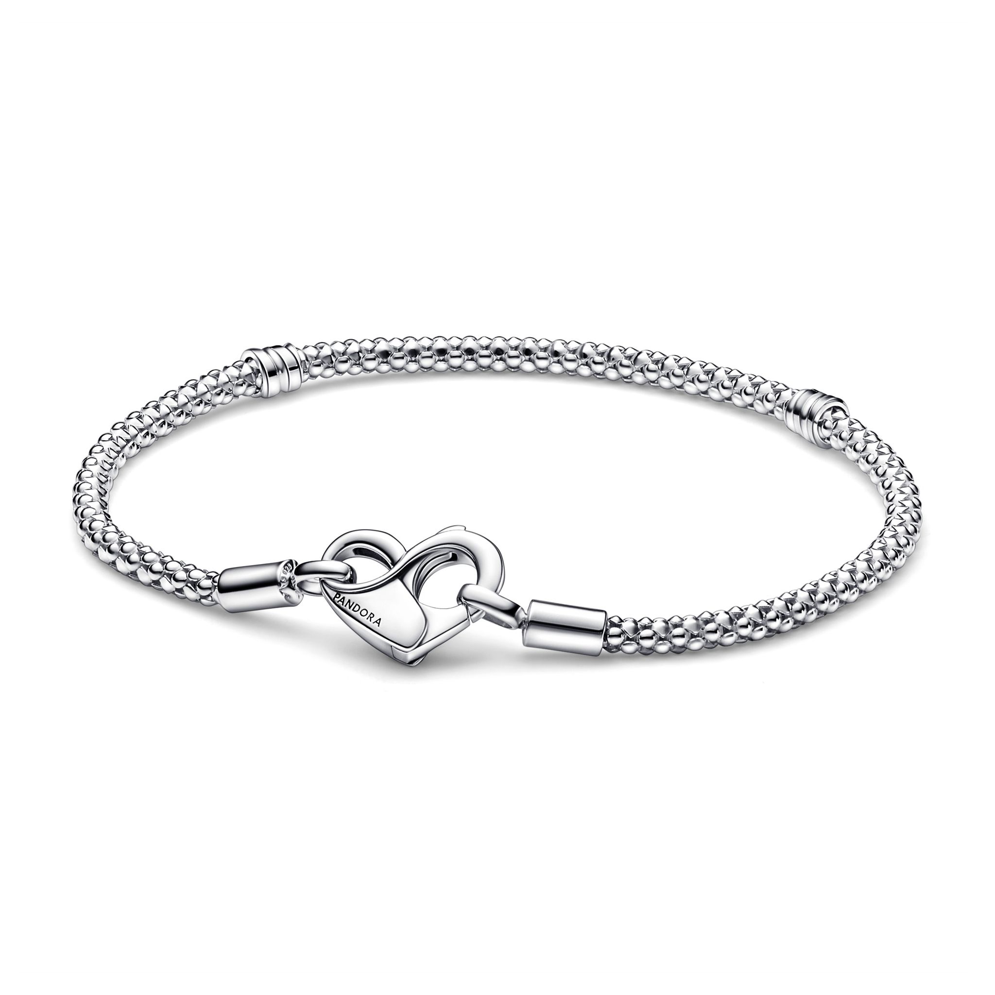 Armband i äkta silver med hjärta 18 cm