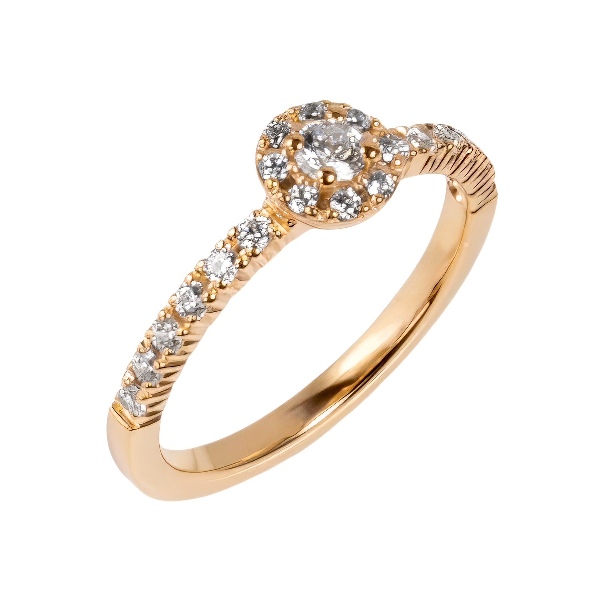 Diamantring i 18K guld, 44