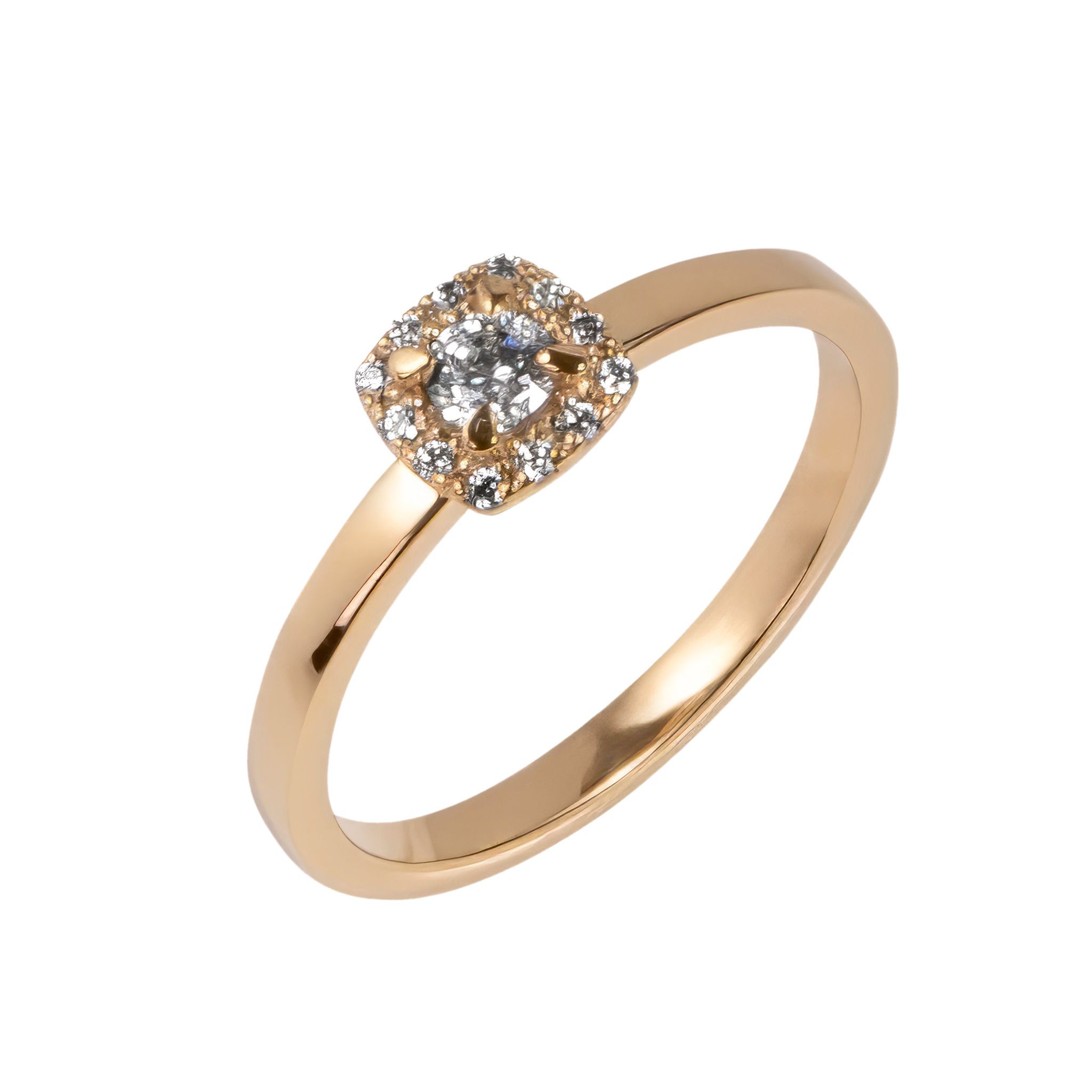 Diamantring i 18K guld, 44