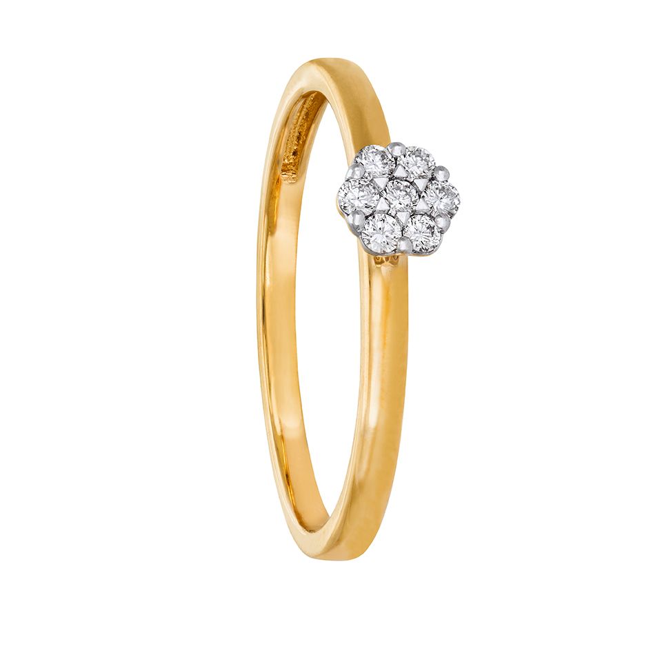 Diamantring i 18K guld med flera diamanter, 15.0