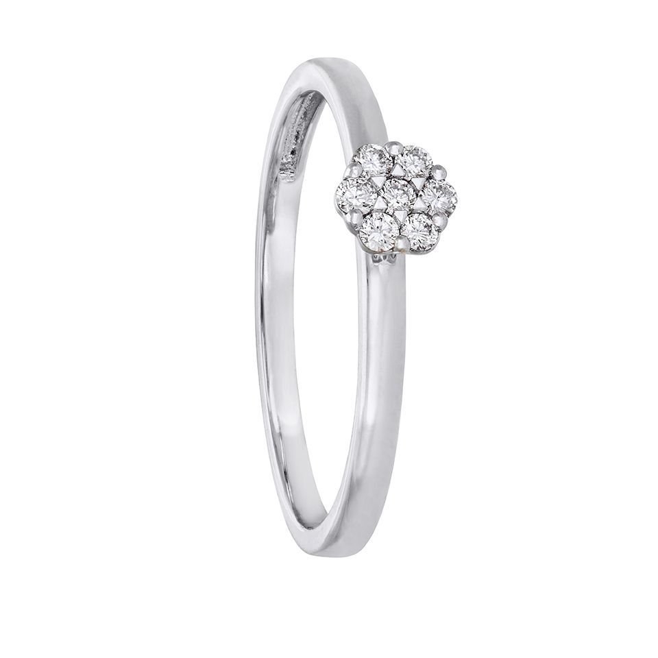 Diamantring i 18K med flera diamanter, 15.0