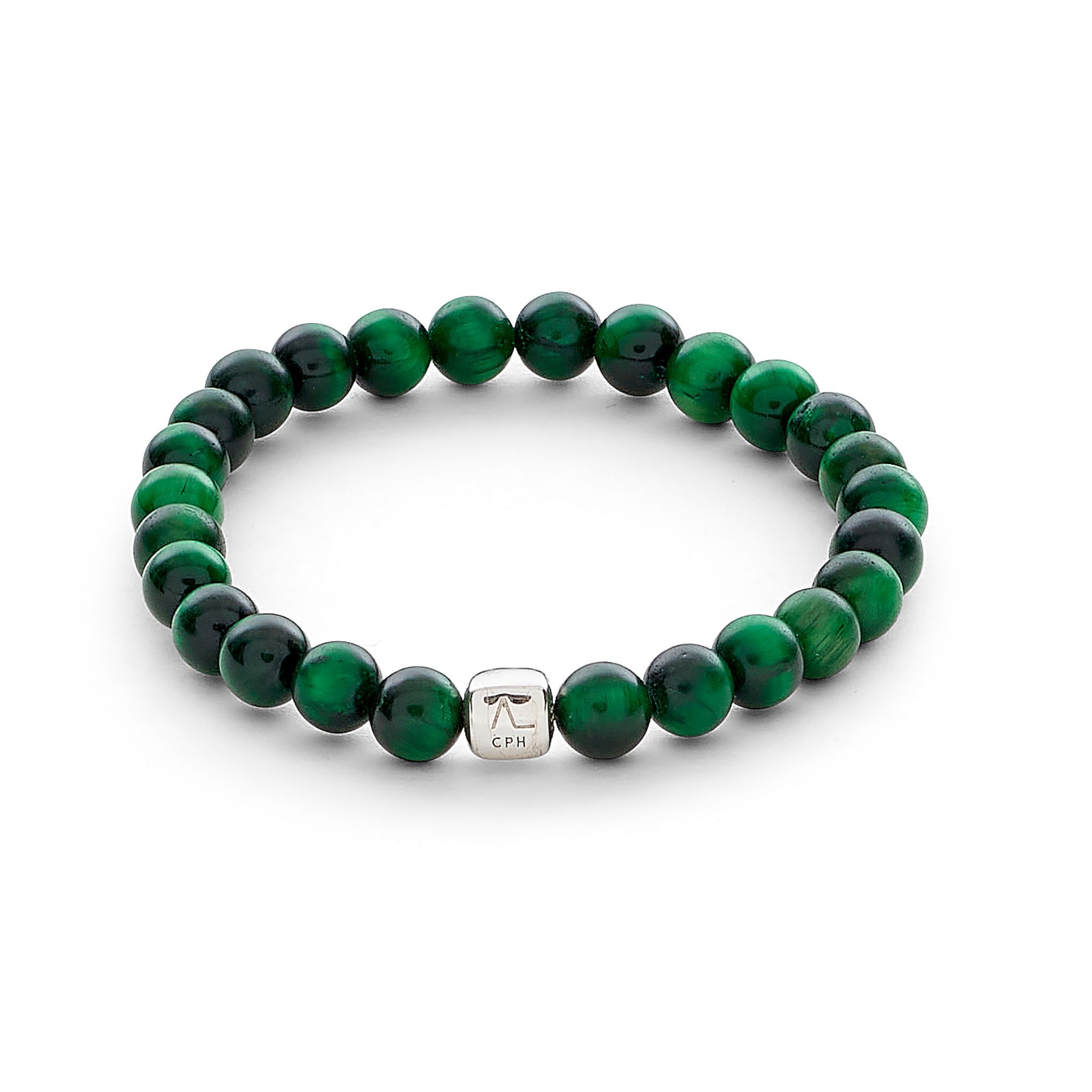 Armband green tiger eye 6mm 18cm