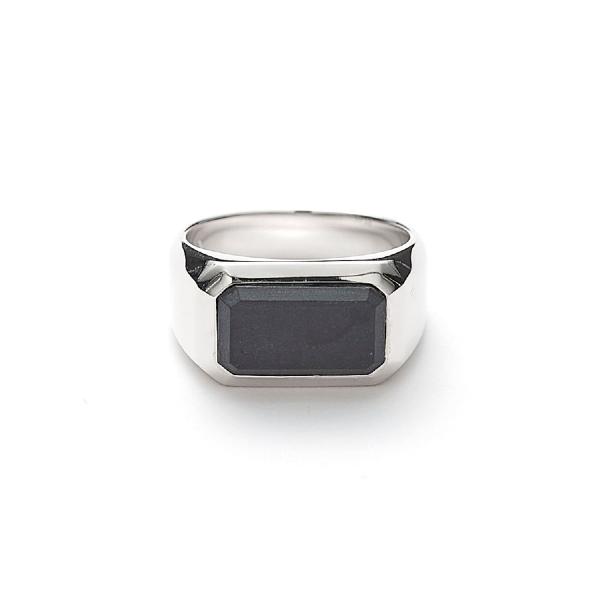 Ring i äkta silver med matt Onyx 19.0